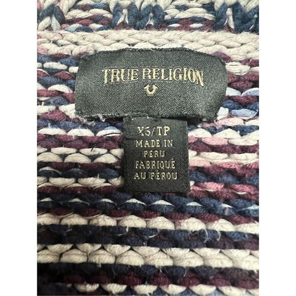 True Religion Chunky crocheted Cotton Sweater Sz XS - Picture 3 of 8